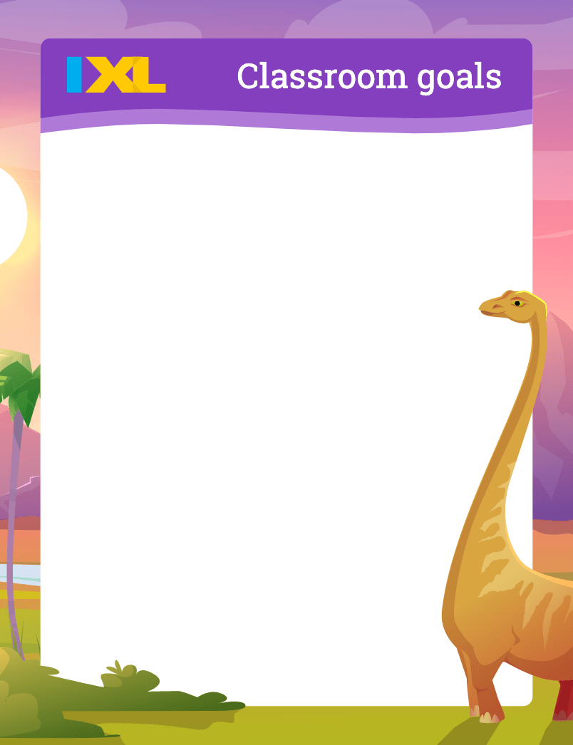 Classroom Goals Poster With Dinosaur Theme