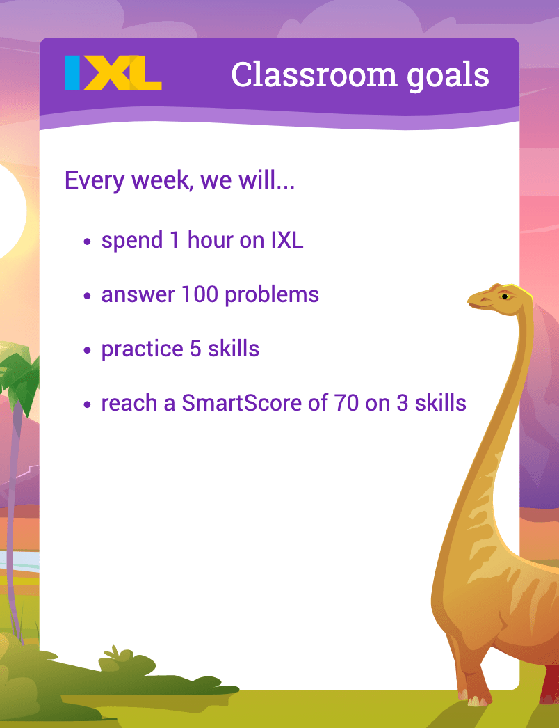 Classroom Goals Poster With Example Goals