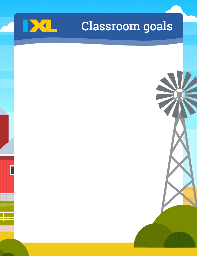 Classroom Goals Poster With Farm Theme